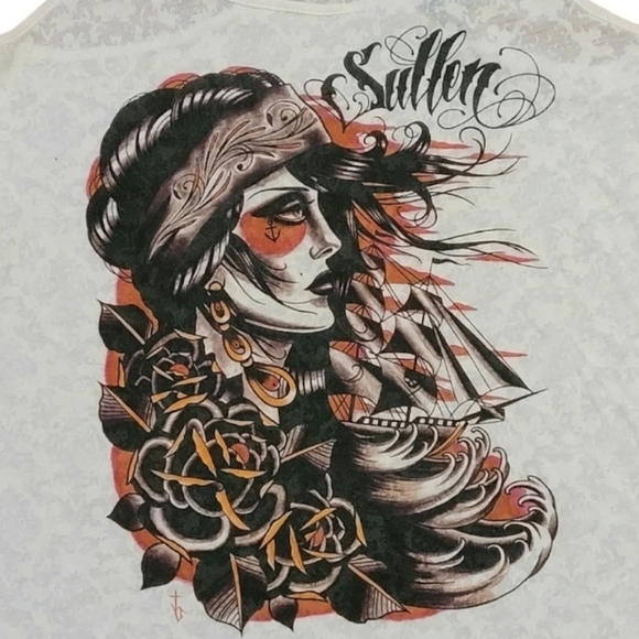 Y2K Sullen Sea Of Sorrows Burnout Tank Sz L - Picture 3 of 8